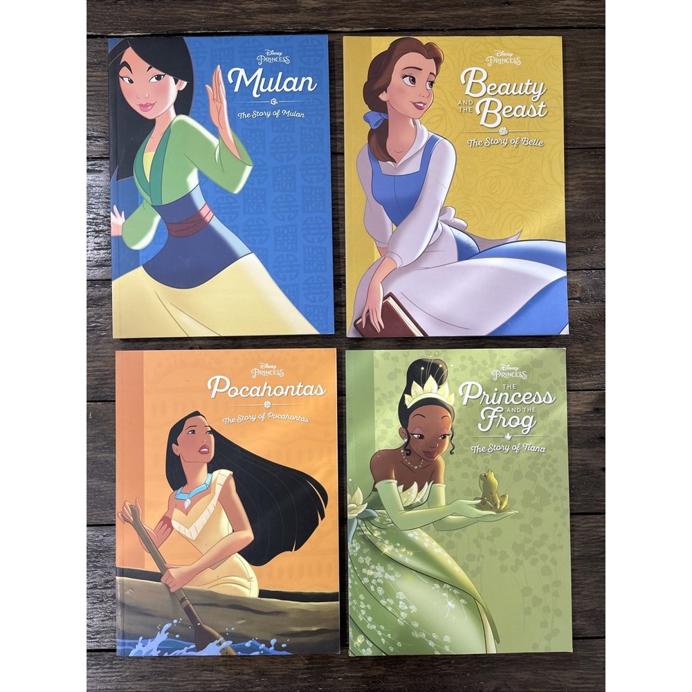 Disney Press Princess Paperback Picture Book Collection Lot of 4‎